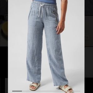 NWT. Athleta Cabo linen wide leg pant. Size 10.